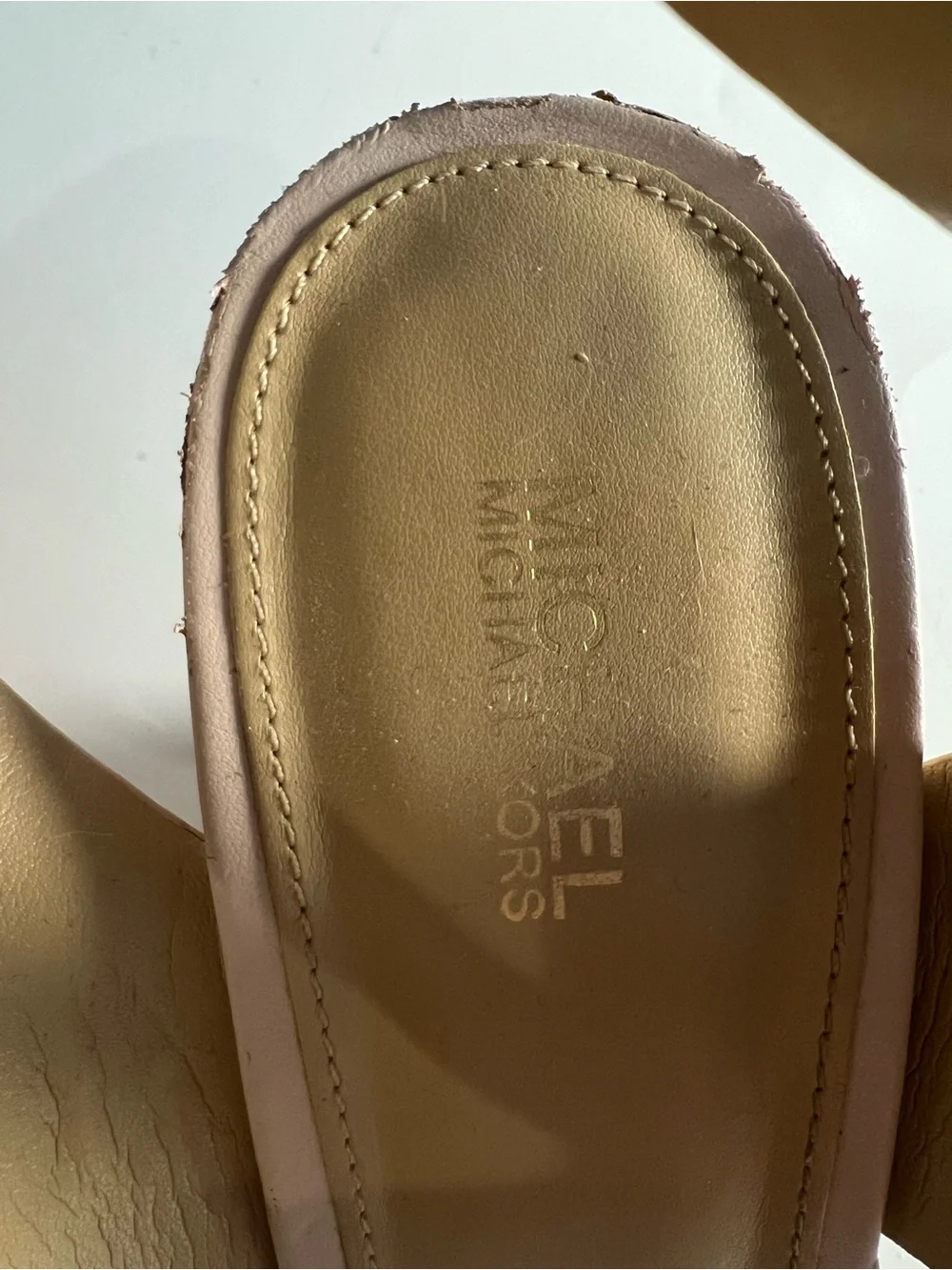 Michael Kors Pale Blush Leather Espadrille Wedges Size 10